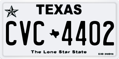 TX license plate CVC4402