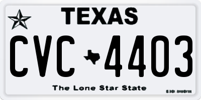 TX license plate CVC4403