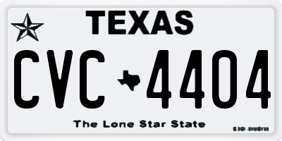TX license plate CVC4404