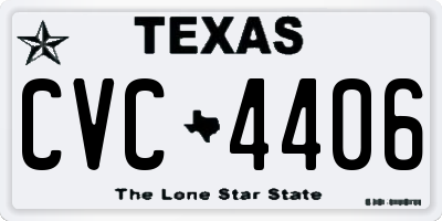 TX license plate CVC4406