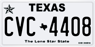 TX license plate CVC4408