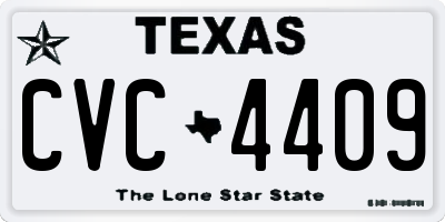 TX license plate CVC4409