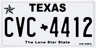 TX license plate CVC4412