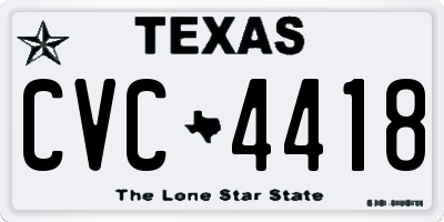 TX license plate CVC4418