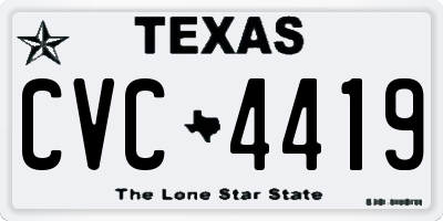 TX license plate CVC4419