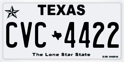TX license plate CVC4422