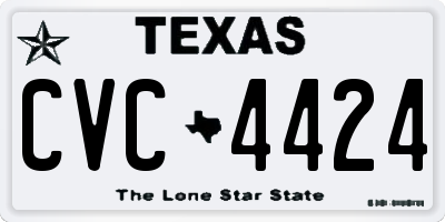 TX license plate CVC4424