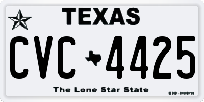 TX license plate CVC4425