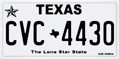 TX license plate CVC4430