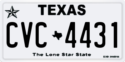 TX license plate CVC4431