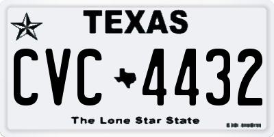 TX license plate CVC4432