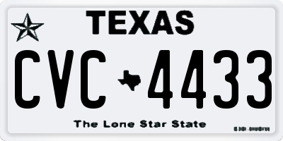 TX license plate CVC4433