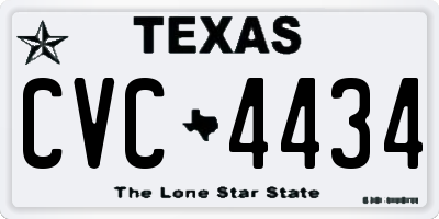 TX license plate CVC4434