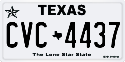 TX license plate CVC4437