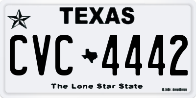 TX license plate CVC4442