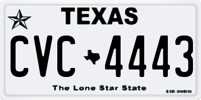 TX license plate CVC4443