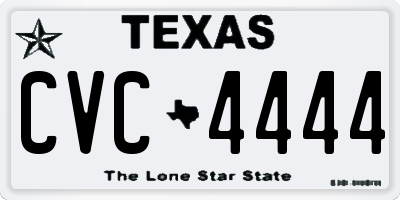 TX license plate CVC4444
