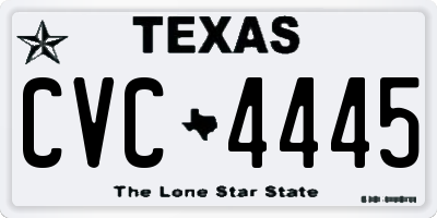 TX license plate CVC4445