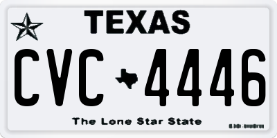 TX license plate CVC4446
