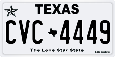 TX license plate CVC4449