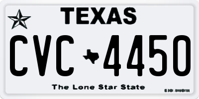 TX license plate CVC4450