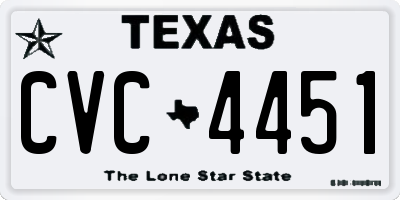 TX license plate CVC4451