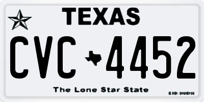 TX license plate CVC4452