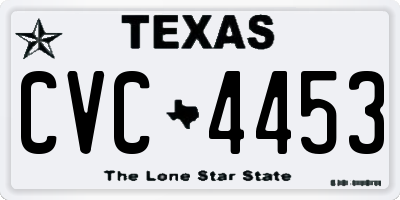 TX license plate CVC4453