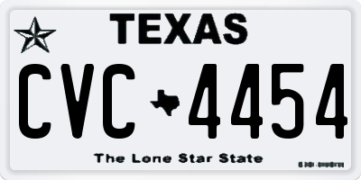 TX license plate CVC4454