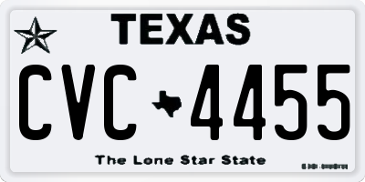 TX license plate CVC4455