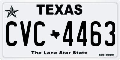 TX license plate CVC4463
