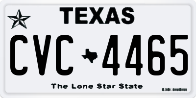 TX license plate CVC4465
