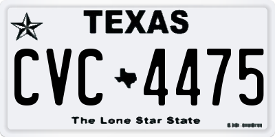 TX license plate CVC4475