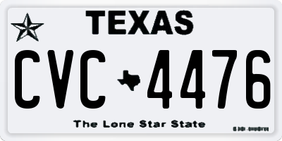 TX license plate CVC4476