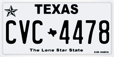 TX license plate CVC4478