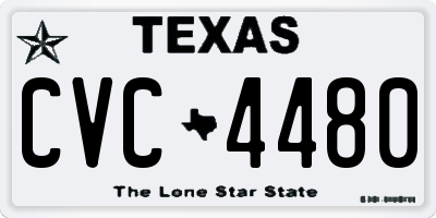 TX license plate CVC4480