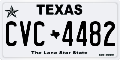 TX license plate CVC4482