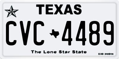 TX license plate CVC4489
