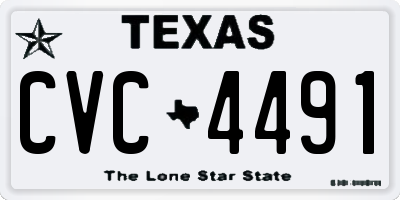 TX license plate CVC4491