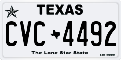 TX license plate CVC4492