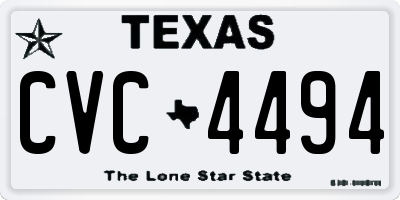 TX license plate CVC4494