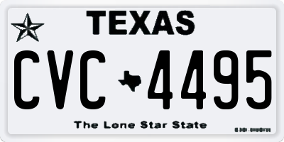 TX license plate CVC4495