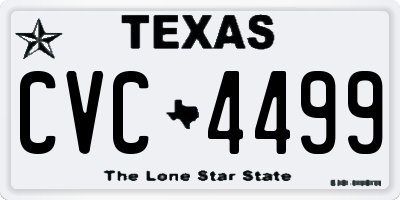 TX license plate CVC4499