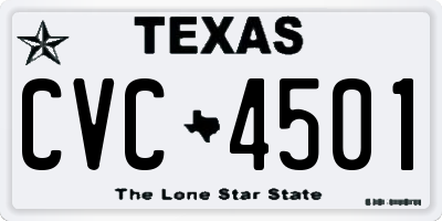 TX license plate CVC4501