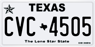 TX license plate CVC4505