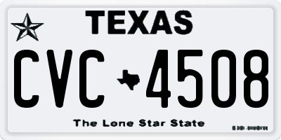 TX license plate CVC4508