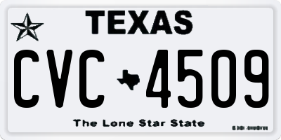 TX license plate CVC4509