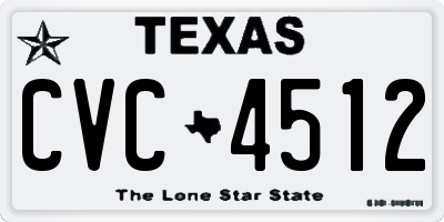 TX license plate CVC4512