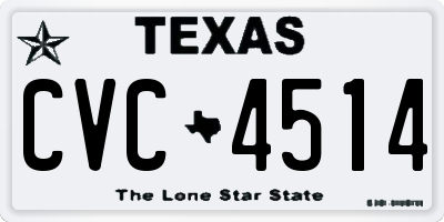 TX license plate CVC4514