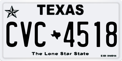 TX license plate CVC4518